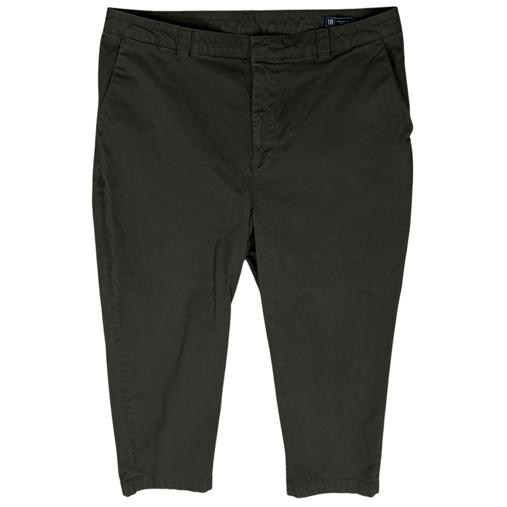Gap Straight Up Khaki Olive Green Chino Pants Womens Size 18 Straight Leg